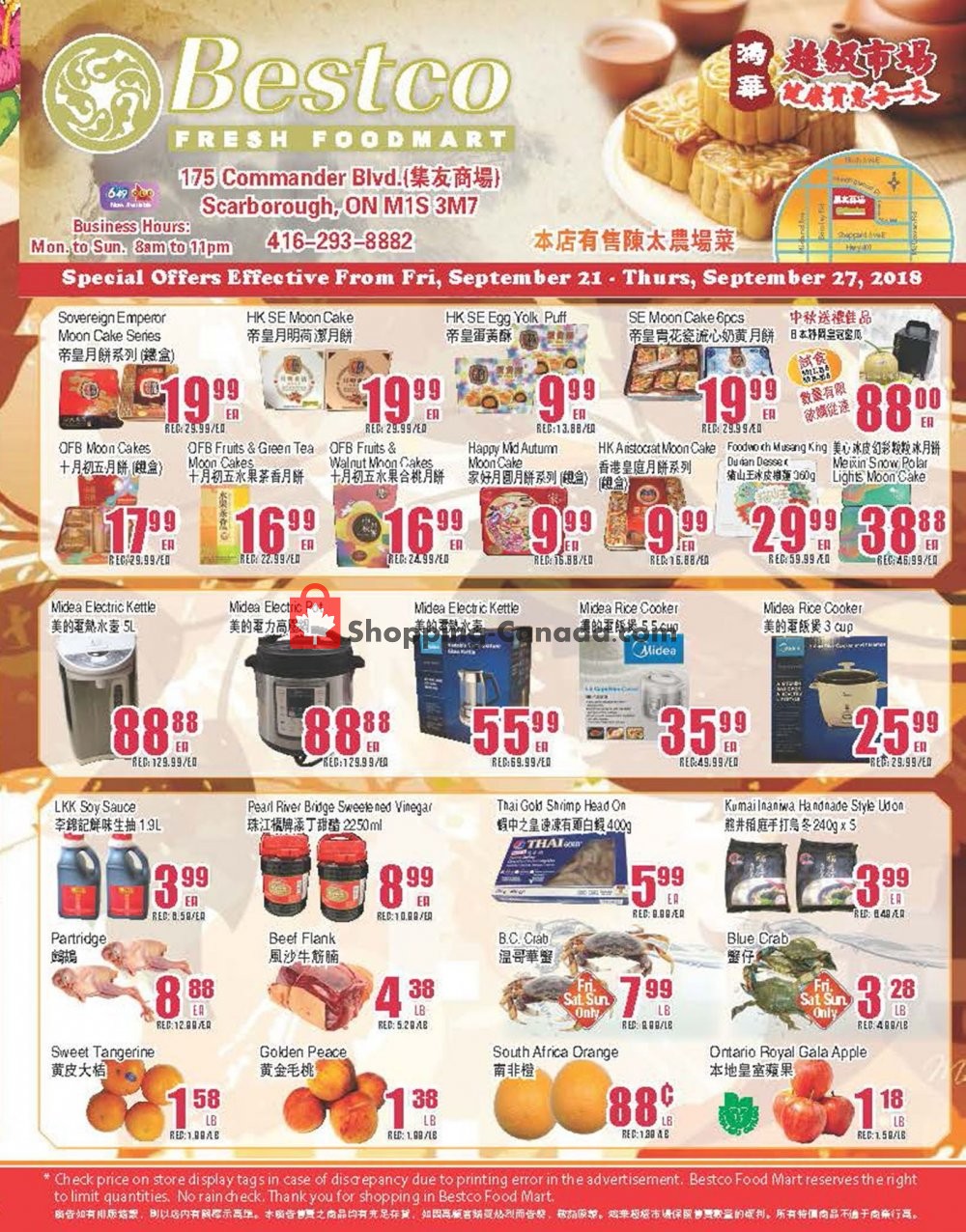 Bestco Food Mart flyer from Friday September 21, 2018 to Thursday September 27, 2018 - page 1