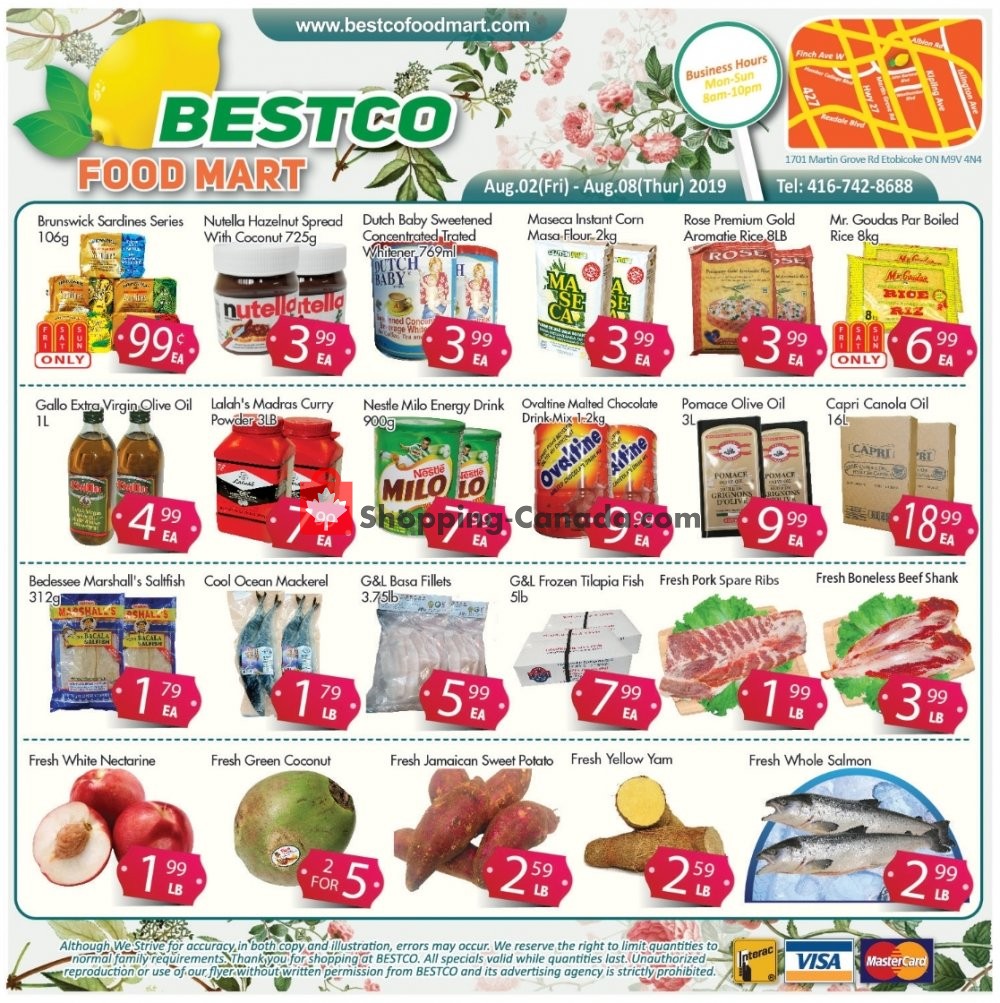 Bestco Food Mart flyer from Friday August 2, 2019 to Thursday August 8, 2019 - page 1