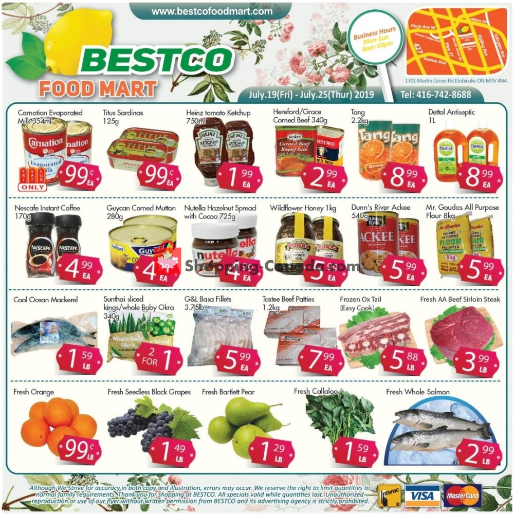 Bestco Food Mart flyer from Friday July 19, 2019 to Thursday July 25, 2019 - page 1