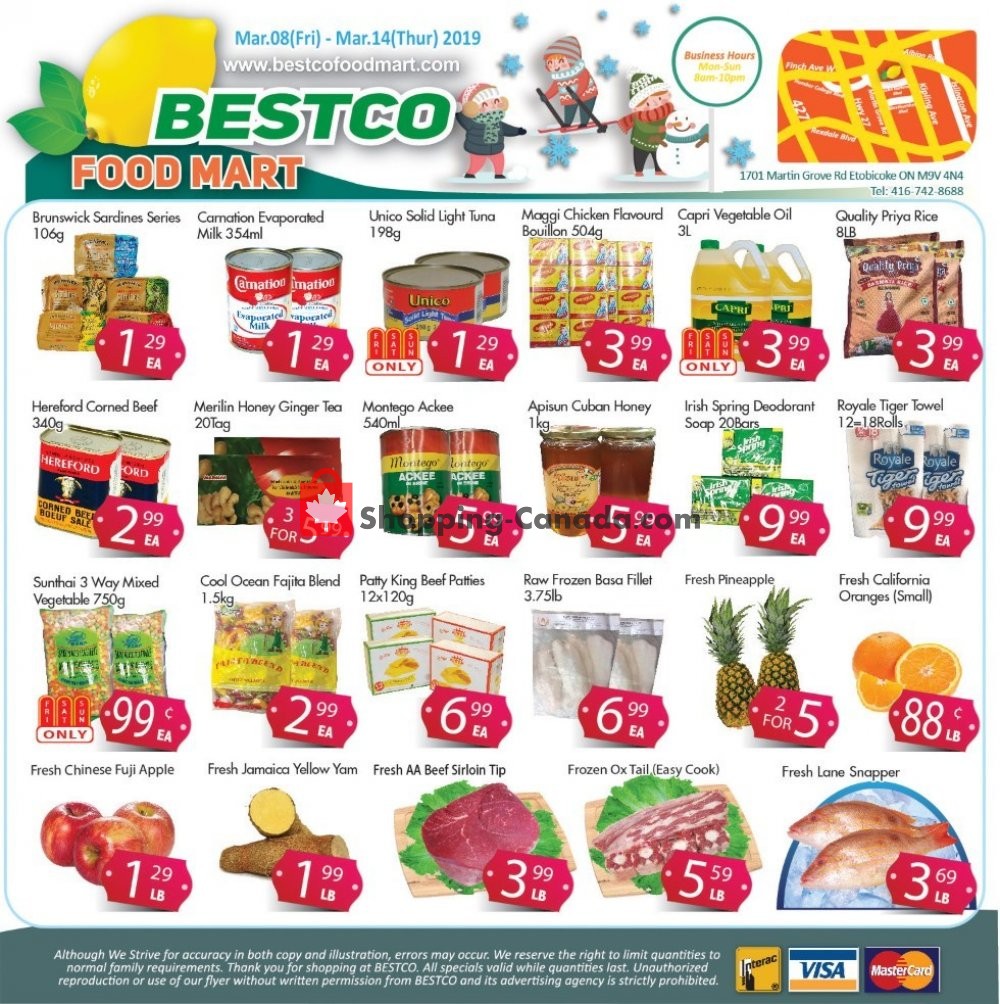 Bestco Food Mart flyer from Friday March 8, 2019 to Thursday March 14, 2019 - page 1