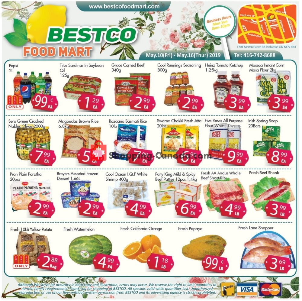 Bestco Food Mart flyer from Friday May 10, 2019 to Thursday May 16, 2019 - page 1