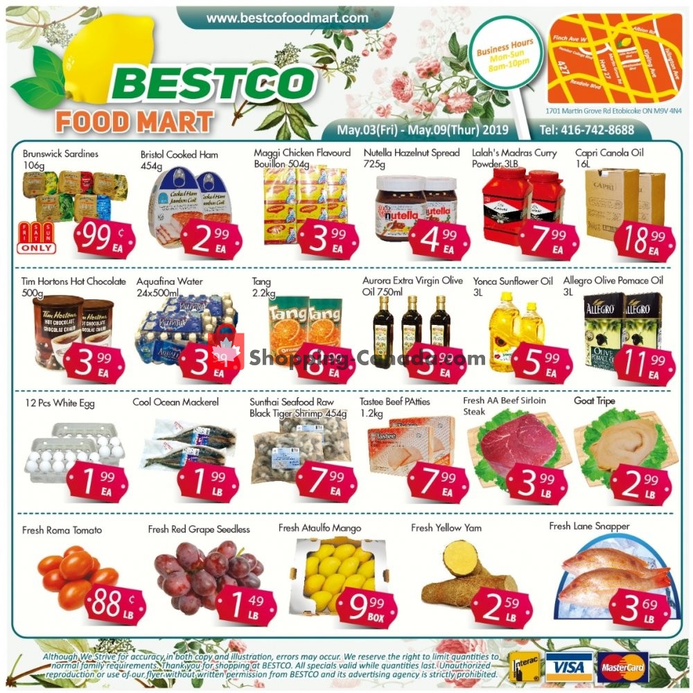Bestco Food Mart flyer from Friday May 3, 2019 to Thursday May 9, 2019 - page 1