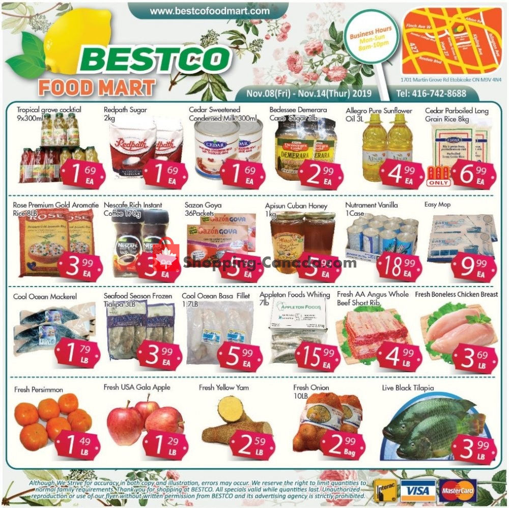Bestco Food Mart flyer from Friday November 8, 2019 to Thursday November 14, 2019 - page 1