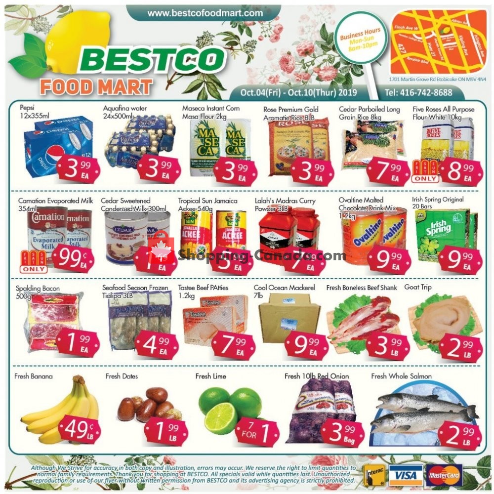 Bestco Food Mart flyer from Friday October 4, 2019 to Thursday October 10, 2019 - page 1