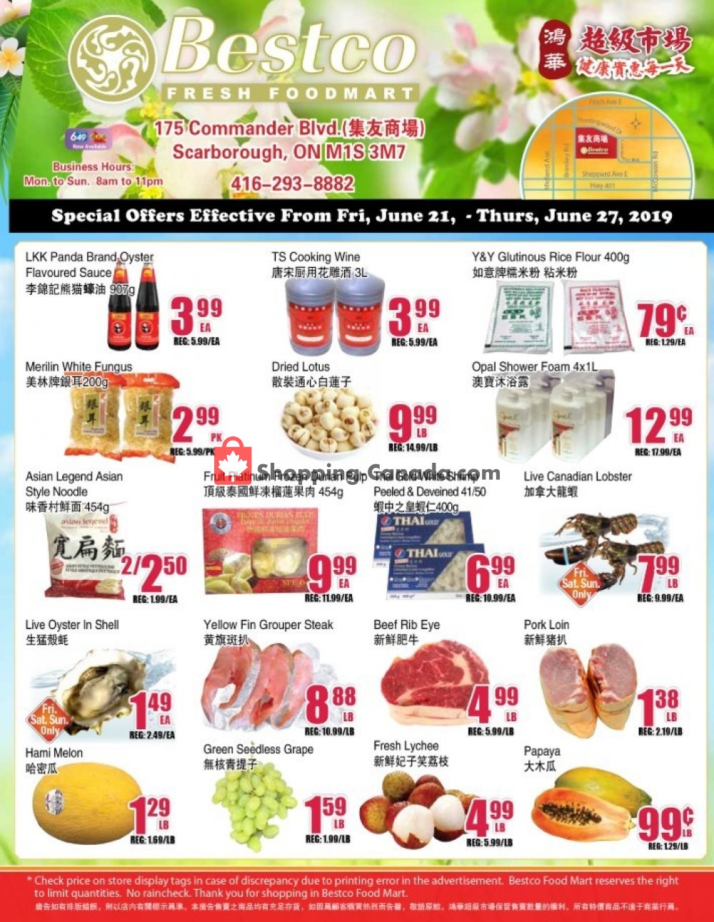 Bestco Food Mart flyer from Friday June 21, 2019 to Thursday June 27, 2019 - page 1