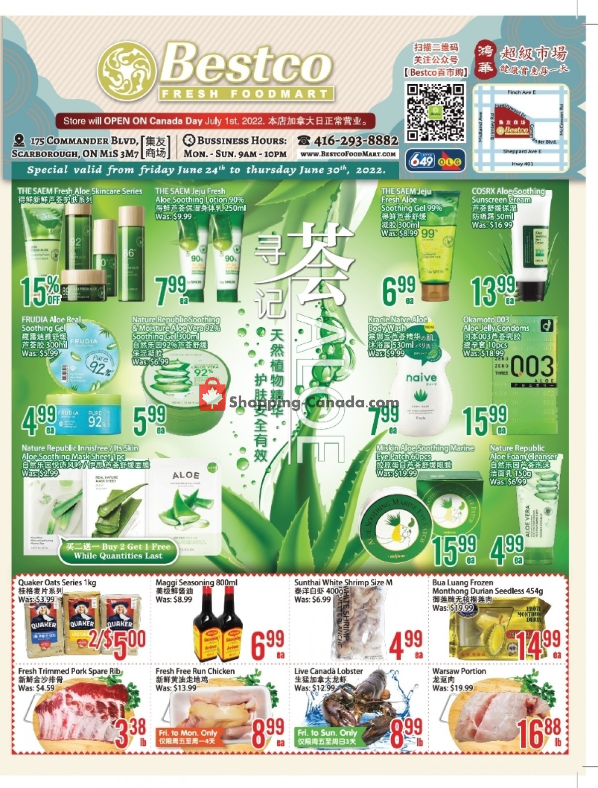 Bestco Food Mart flyer from Friday June 24, 2022 to Thursday June 30, 2022 - page 1