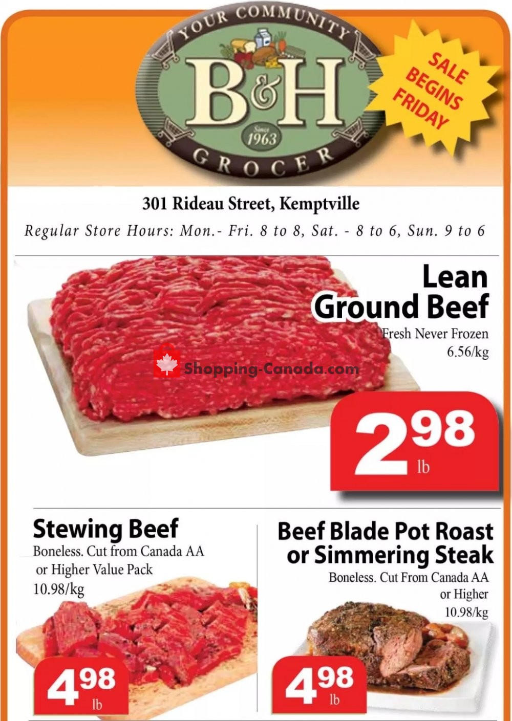 B&H YOUR COMMUNITY GROCER flyer from Friday October 19, 2018 to Thursday October 25, 2018 - page 1