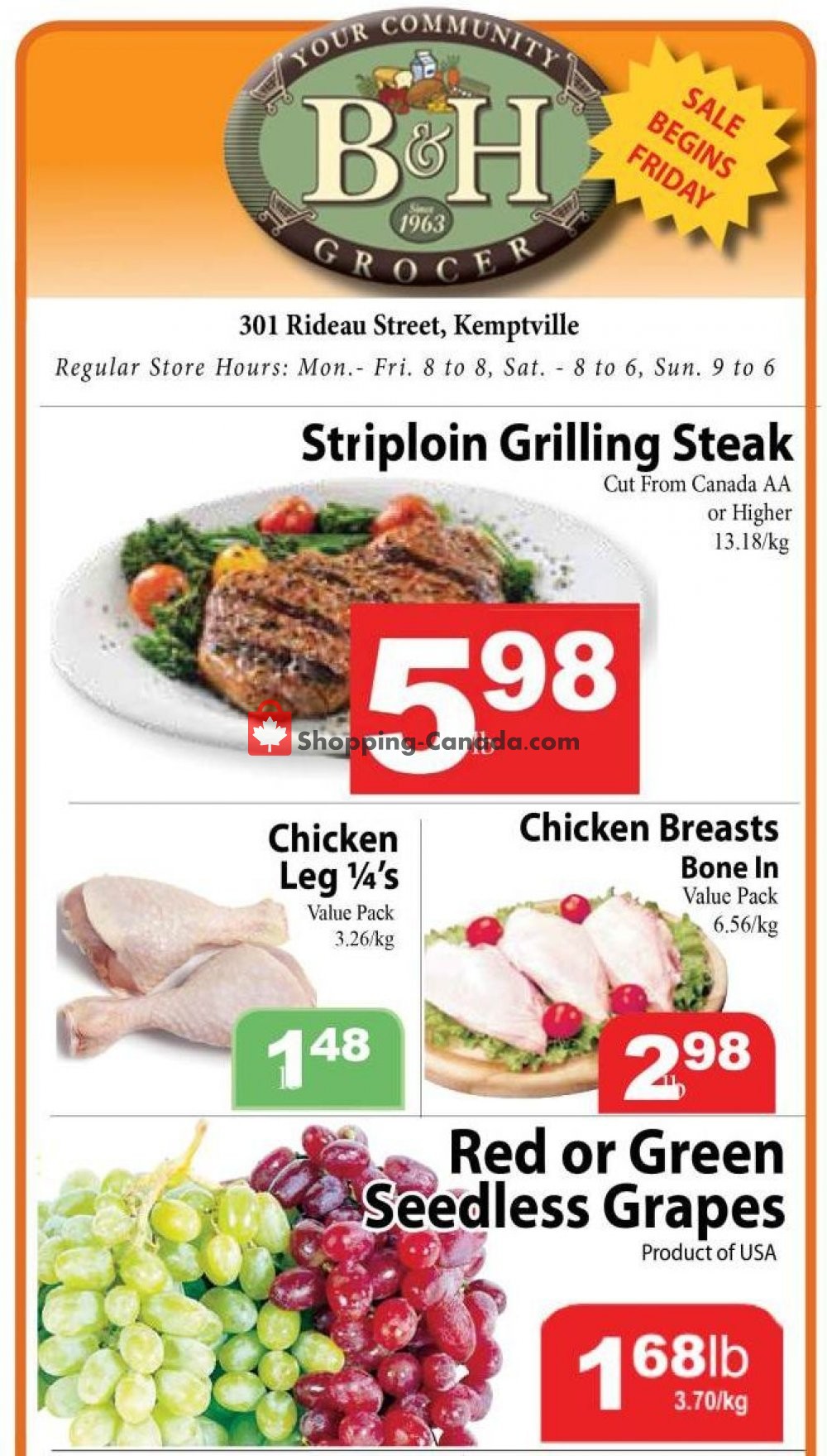 B&H YOUR COMMUNITY GROCER flyer from Friday September 28, 2018 to Thursday October 4, 2018 - page 1
