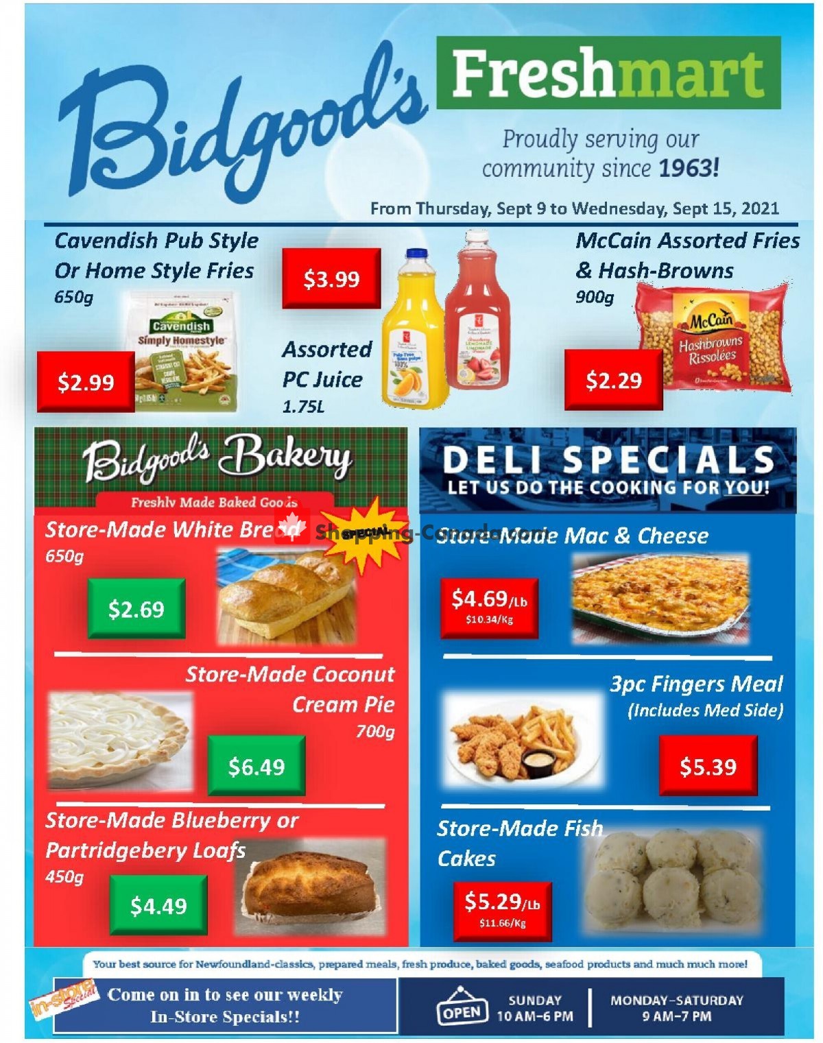 Bidgood's Supermarket flyer from Thursday September 9, 2021 to Wednesday September 15, 2021 - page 1