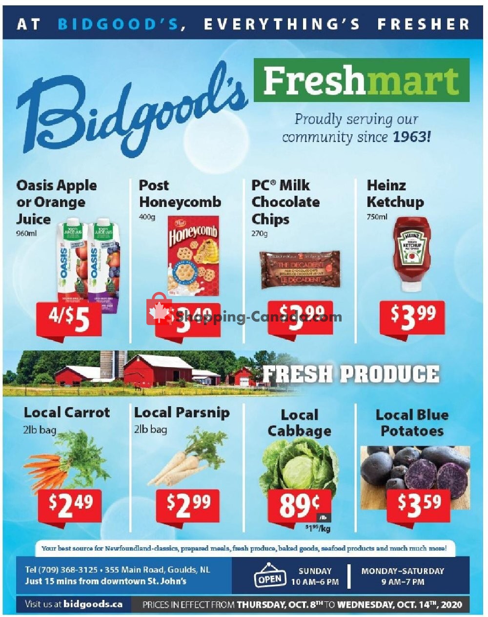 Bidgood's Supermarket flyer from Thursday October 8, 2020 to Wednesday October 14, 2020 - page 1
