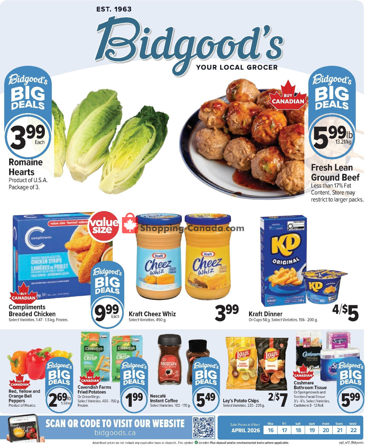 Bidgood's Supermarket flyer from Wednesday April 1, 2026 to Thursday April 30, 2026 - page 1