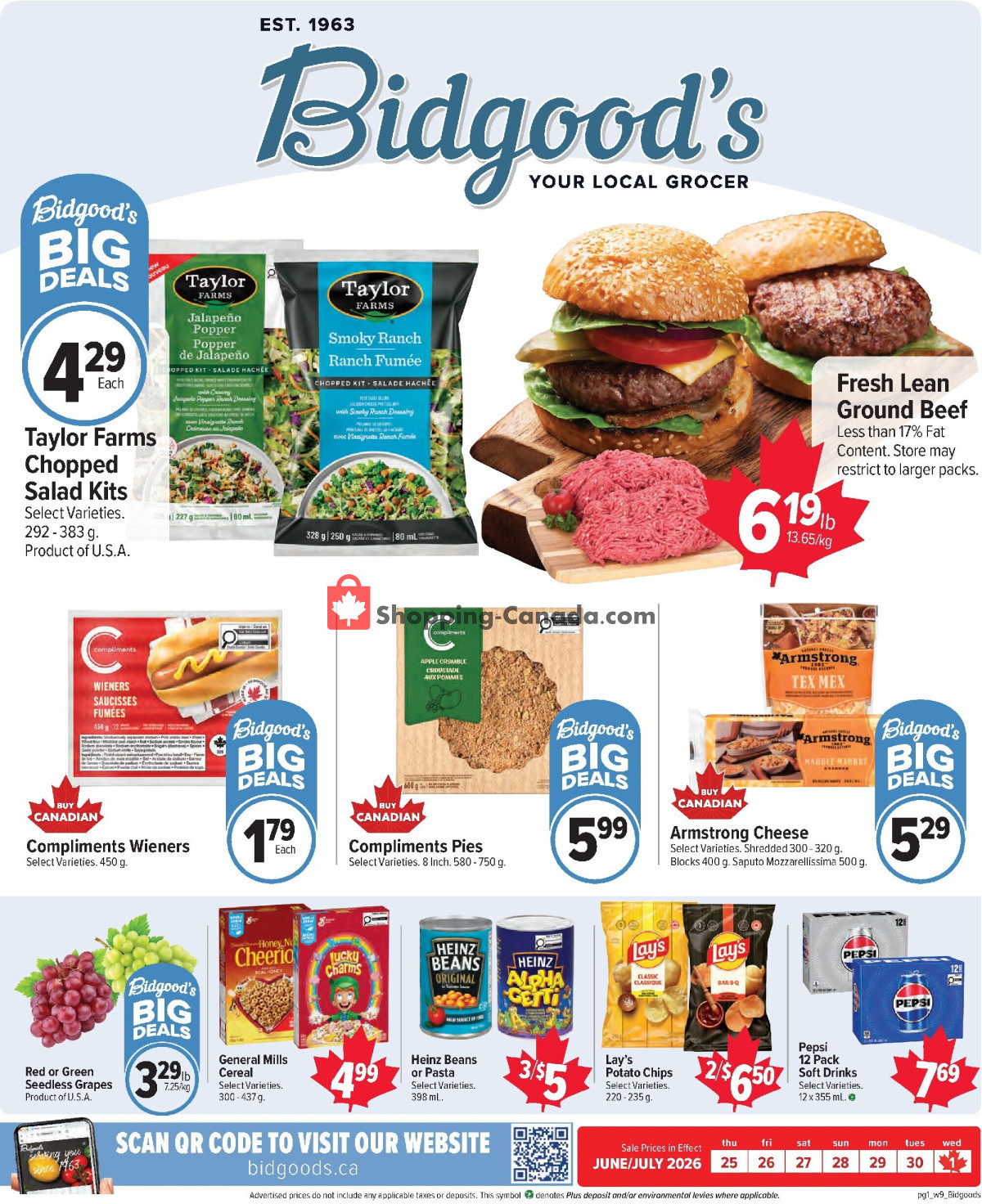 Bidgood's Supermarket flyer from Monday June 1, 2026 to Friday July 31, 2026 - page 1