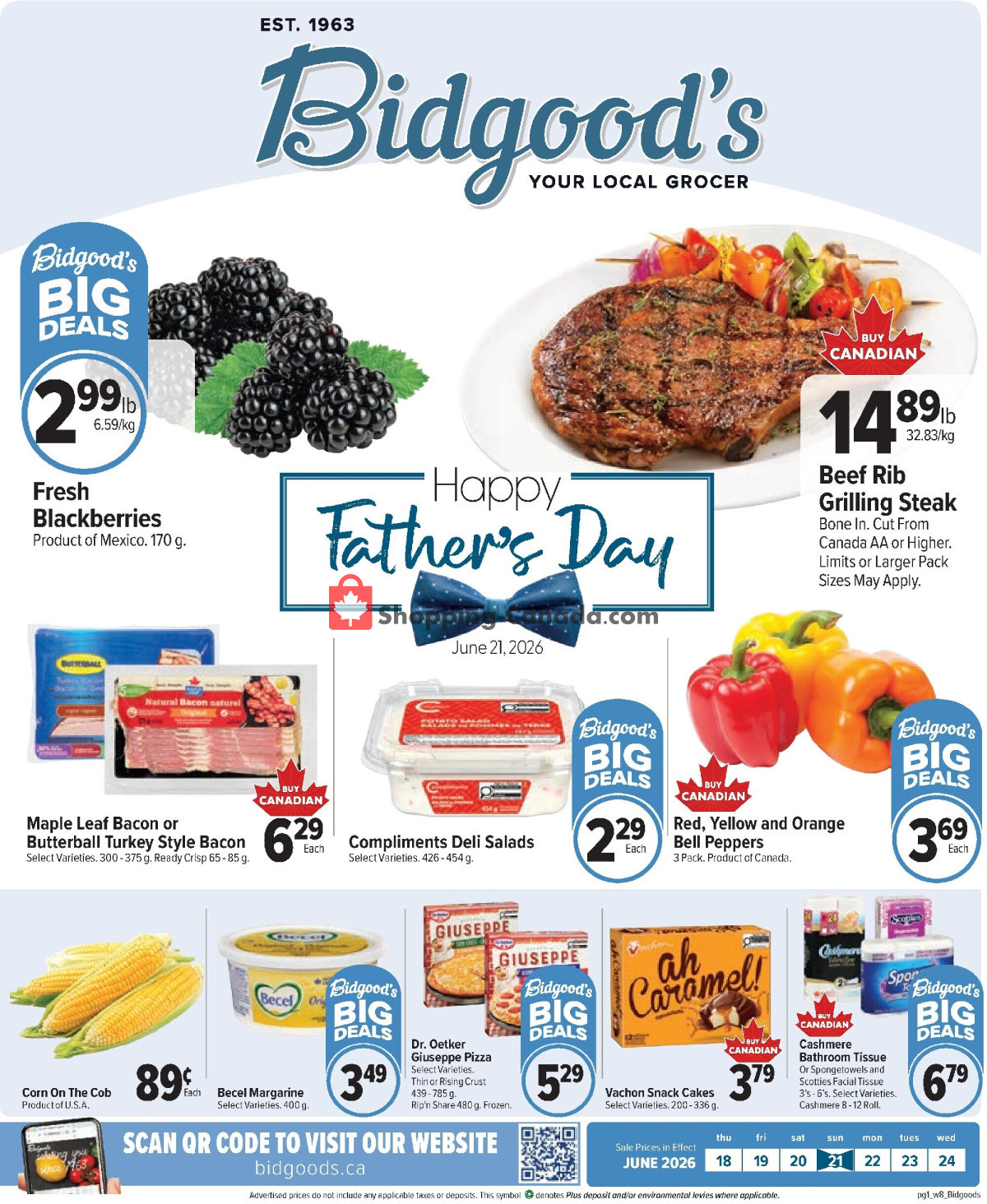 Bidgood's Supermarket flyer from Sunday June 21, 2026 to Saturday June 27, 2026 - page 1