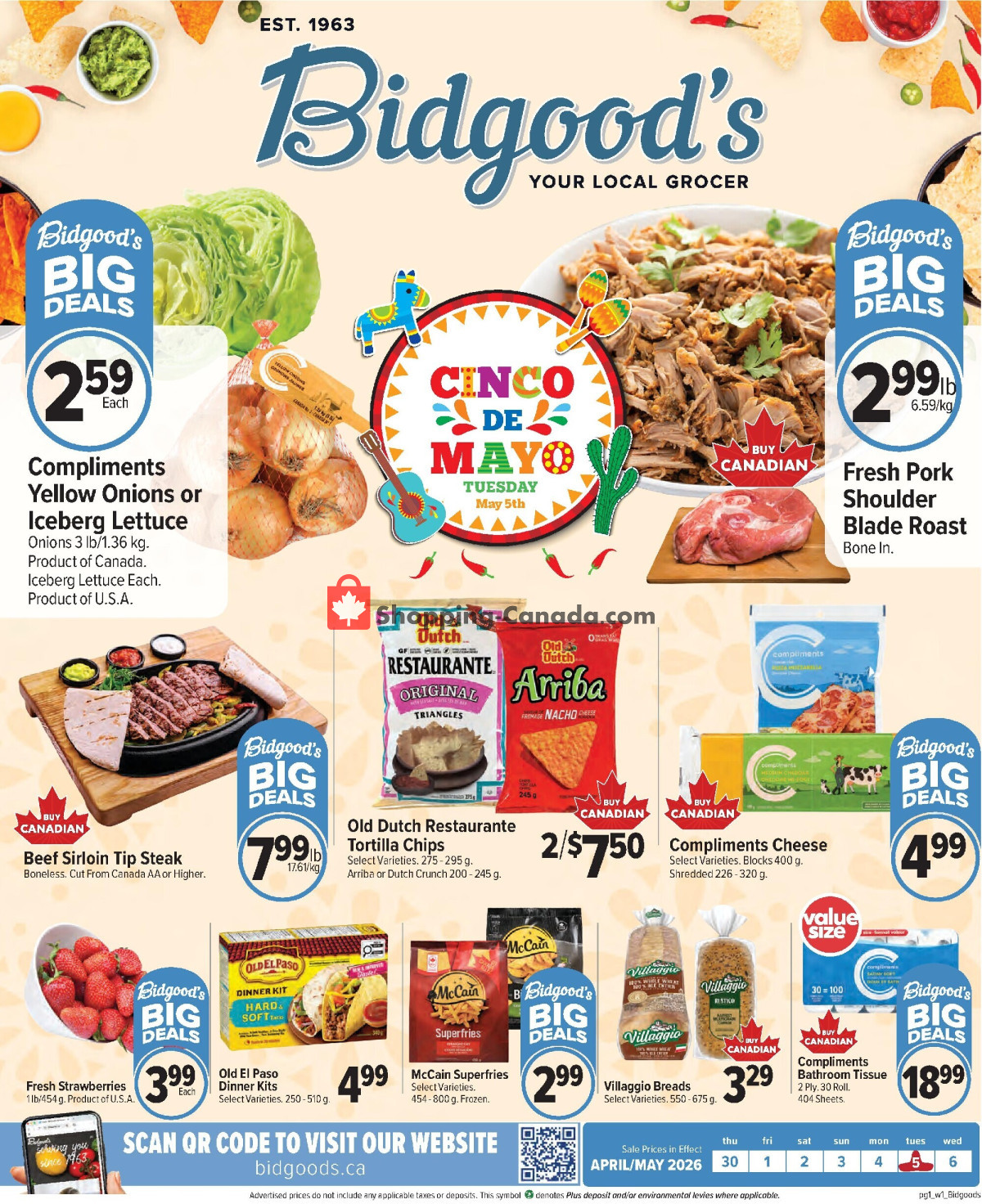 Bidgood's Supermarket flyer from Friday May 1, 2026 to Thursday May 7, 2026 - page 1