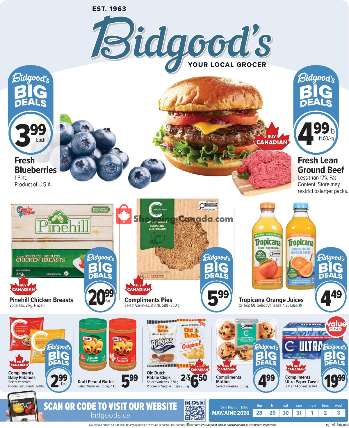 Bidgood's Supermarket flyer from Tuesday May 26, 2026 to Monday June 1, 2026 - page 1