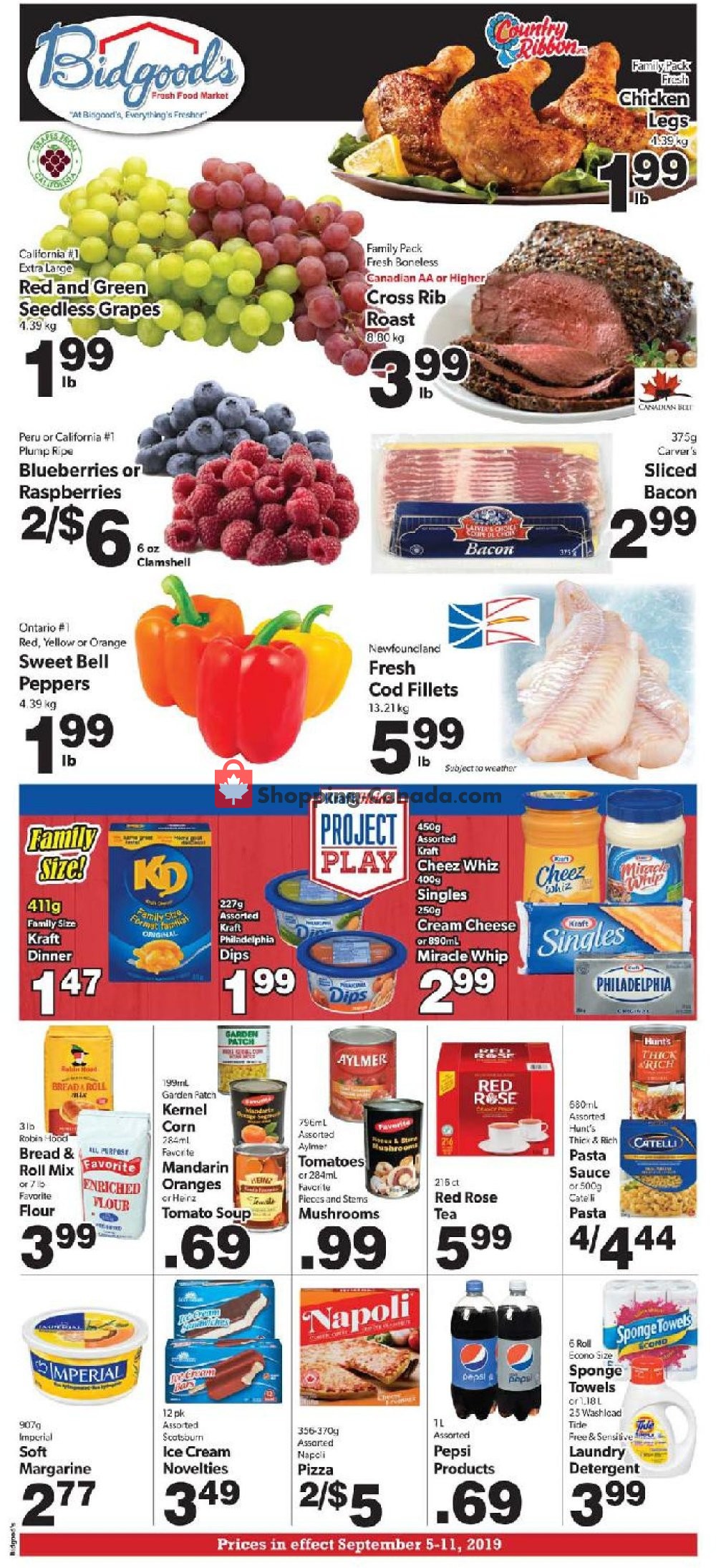 Bidgood's Supermarket flyer from Thursday September 5, 2019 to Wednesday September 11, 2019 - page 1