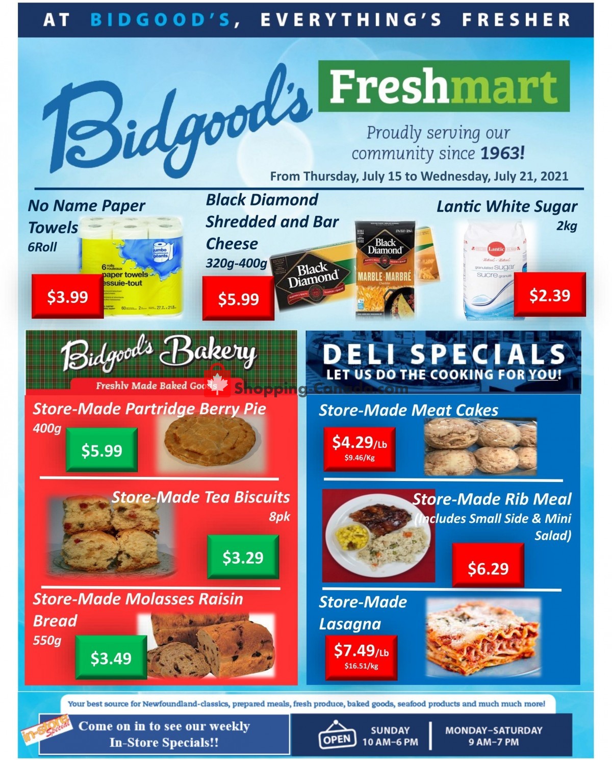 Bidgood's Supermarket flyer from Thursday July 15, 2021 to Wednesday July 21, 2021 - page 1
