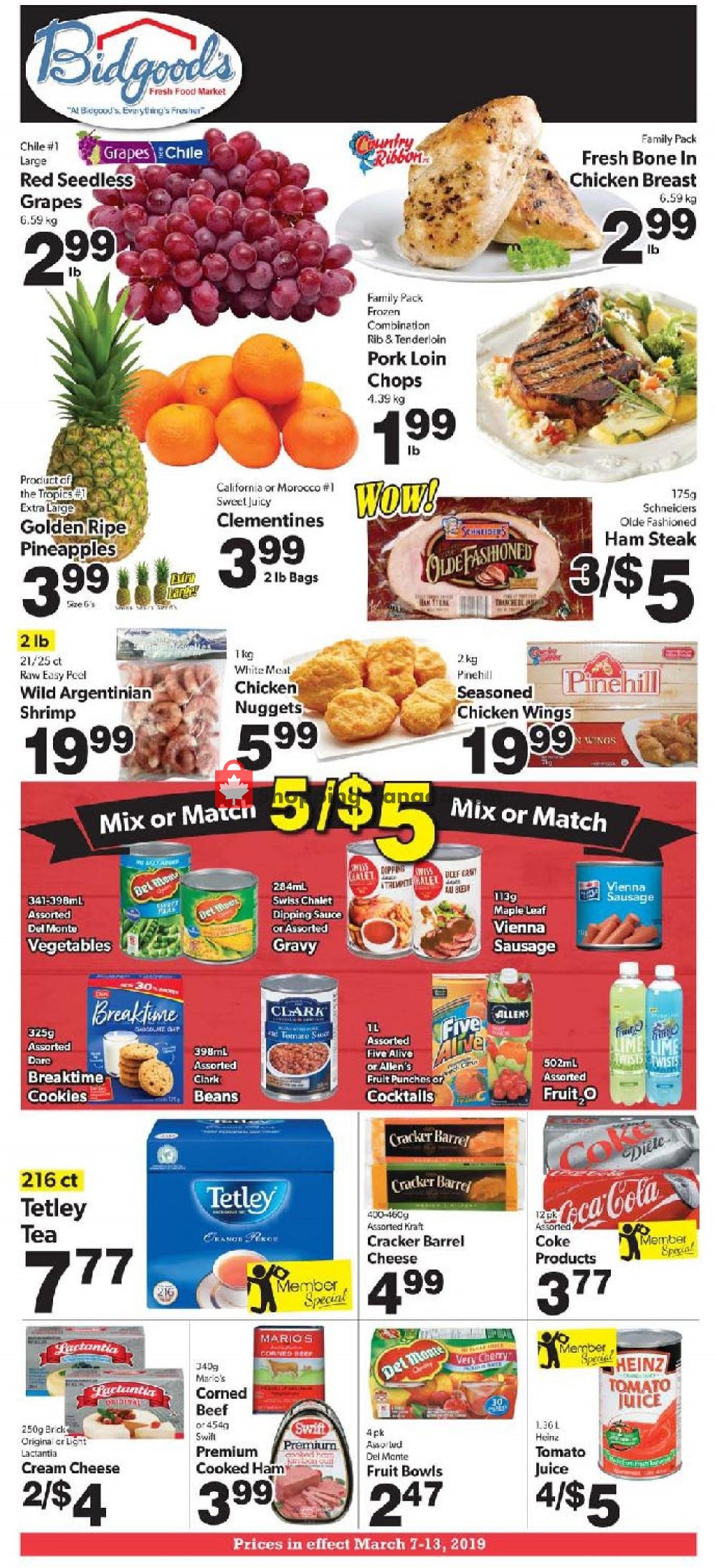 Bidgood's Supermarket flyer from Thursday March 7, 2019 to Wednesday March 13, 2019 - page 1