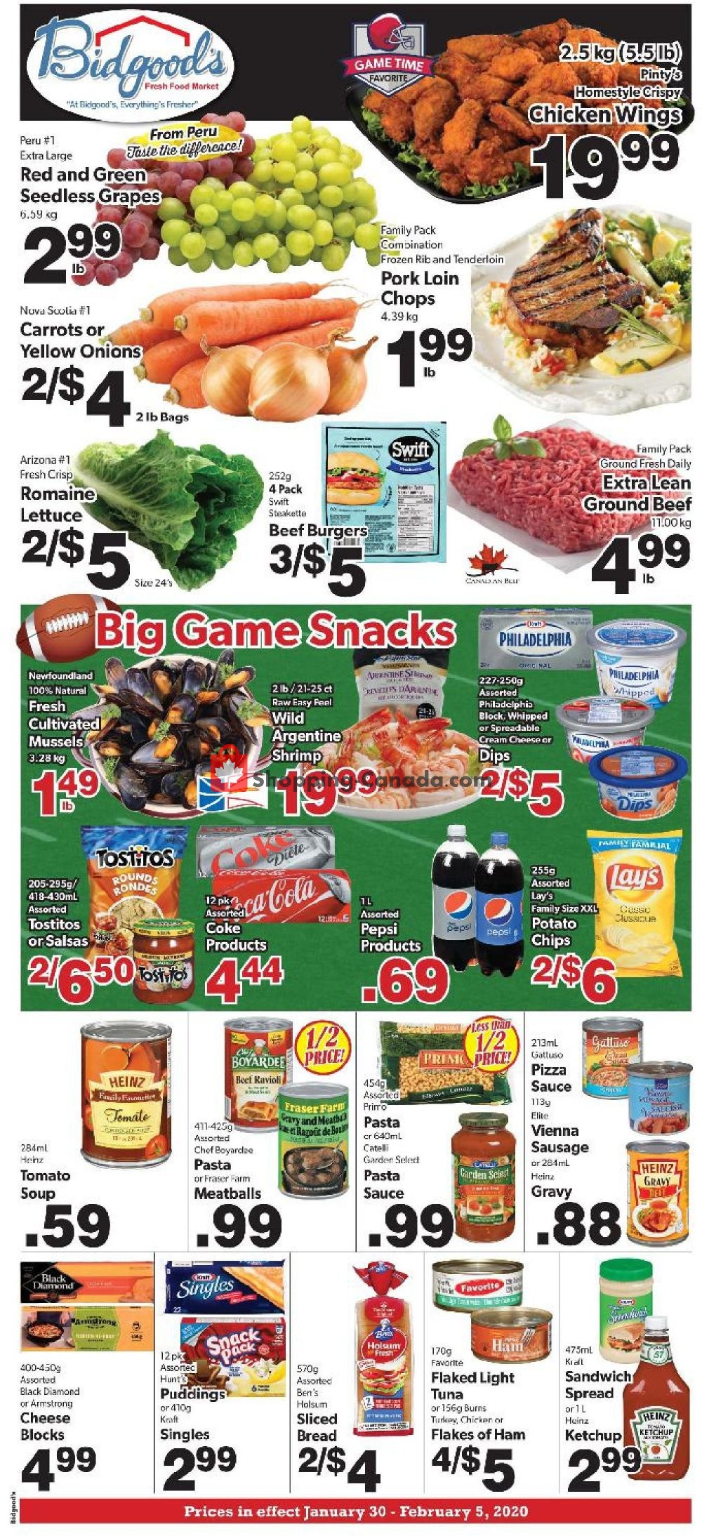 Bidgood's Supermarket flyer from Thursday January 30, 2020 to Wednesday February 5, 2020 - page 1