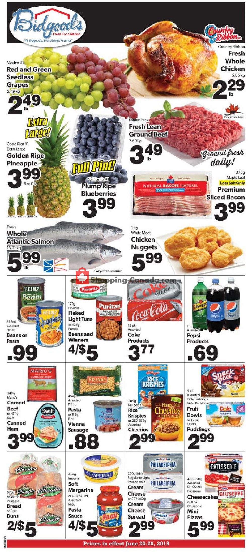 Bidgood's Supermarket flyer from Thursday June 20, 2019 to Wednesday June 26, 2019 - page 1