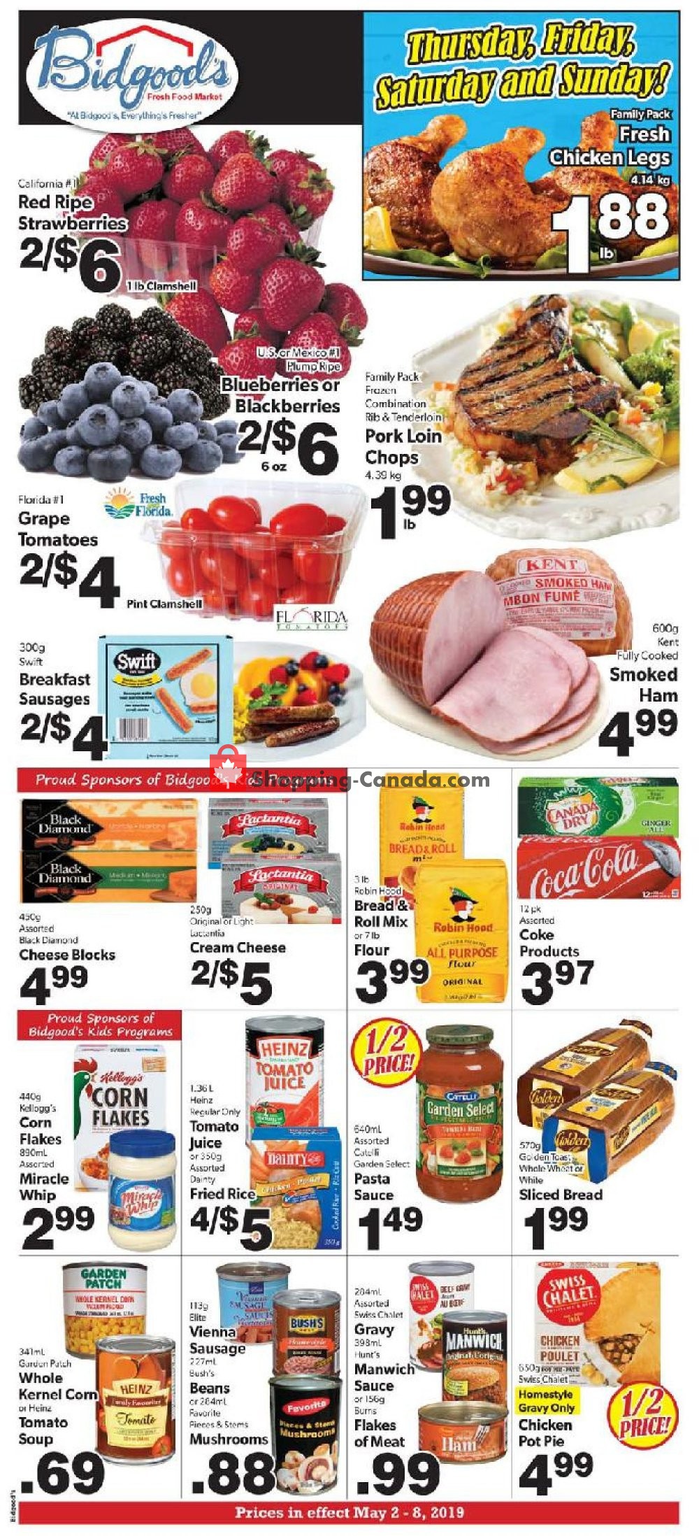 Bidgood's Supermarket flyer from Thursday May 2, 2019 to Wednesday May 8, 2019 - page 1