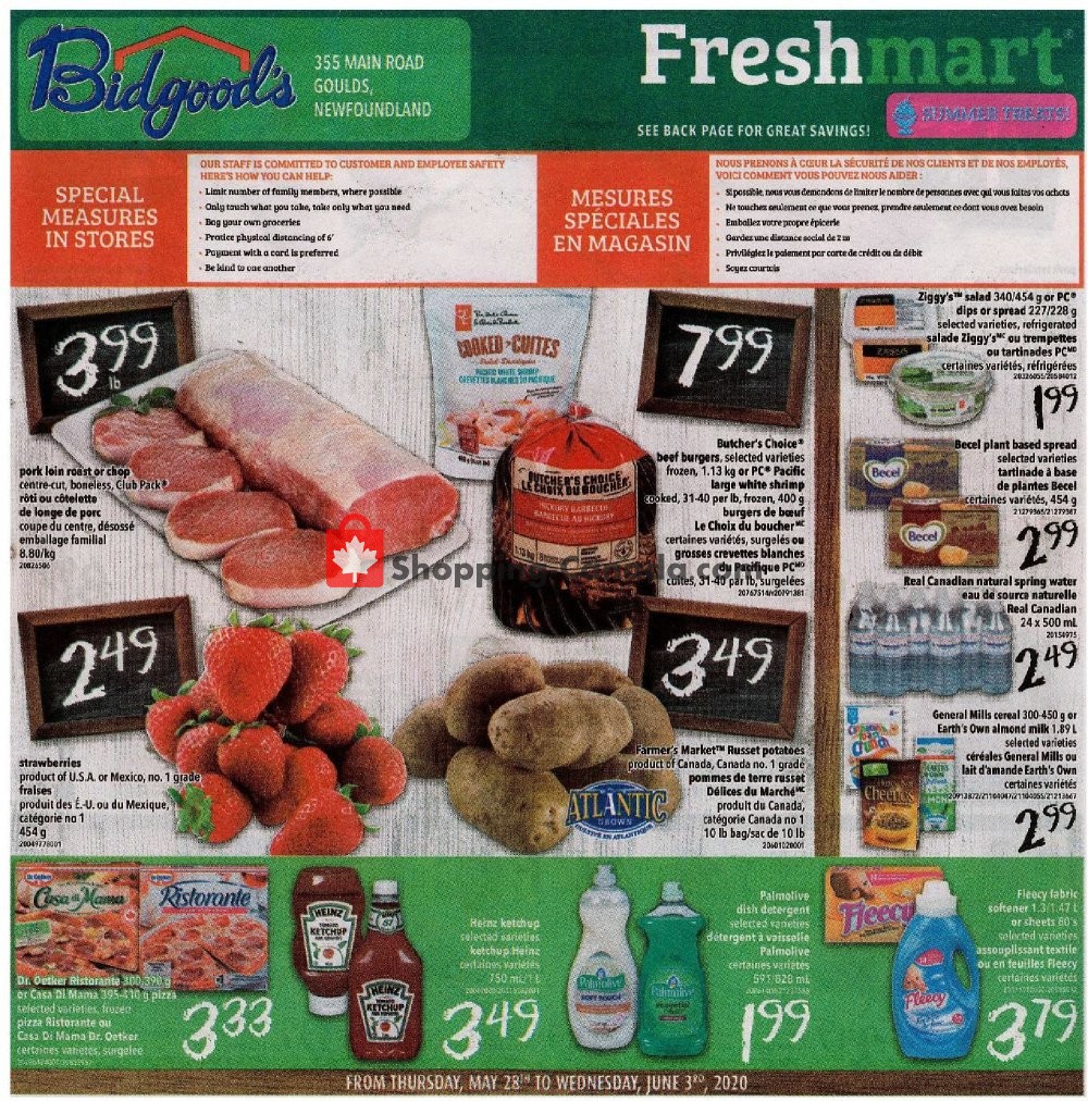 Bidgood's Supermarket flyer from Thursday May 28, 2020 to Wednesday June 3, 2020 - page 1