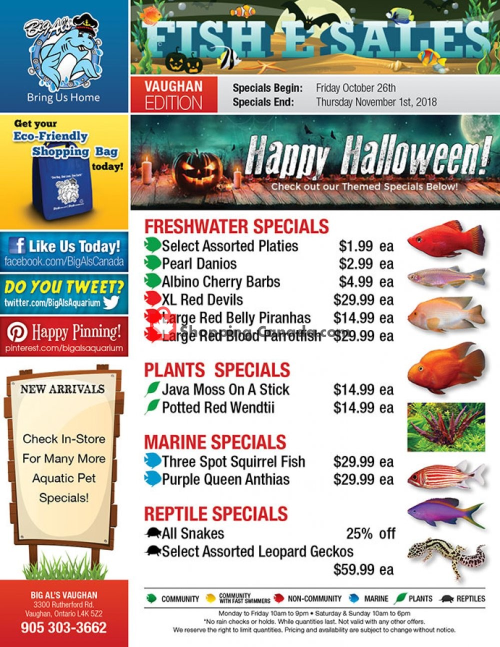 Big Al's flyer from Friday October 26, 2018 to Thursday November 1, 2018 - page 1