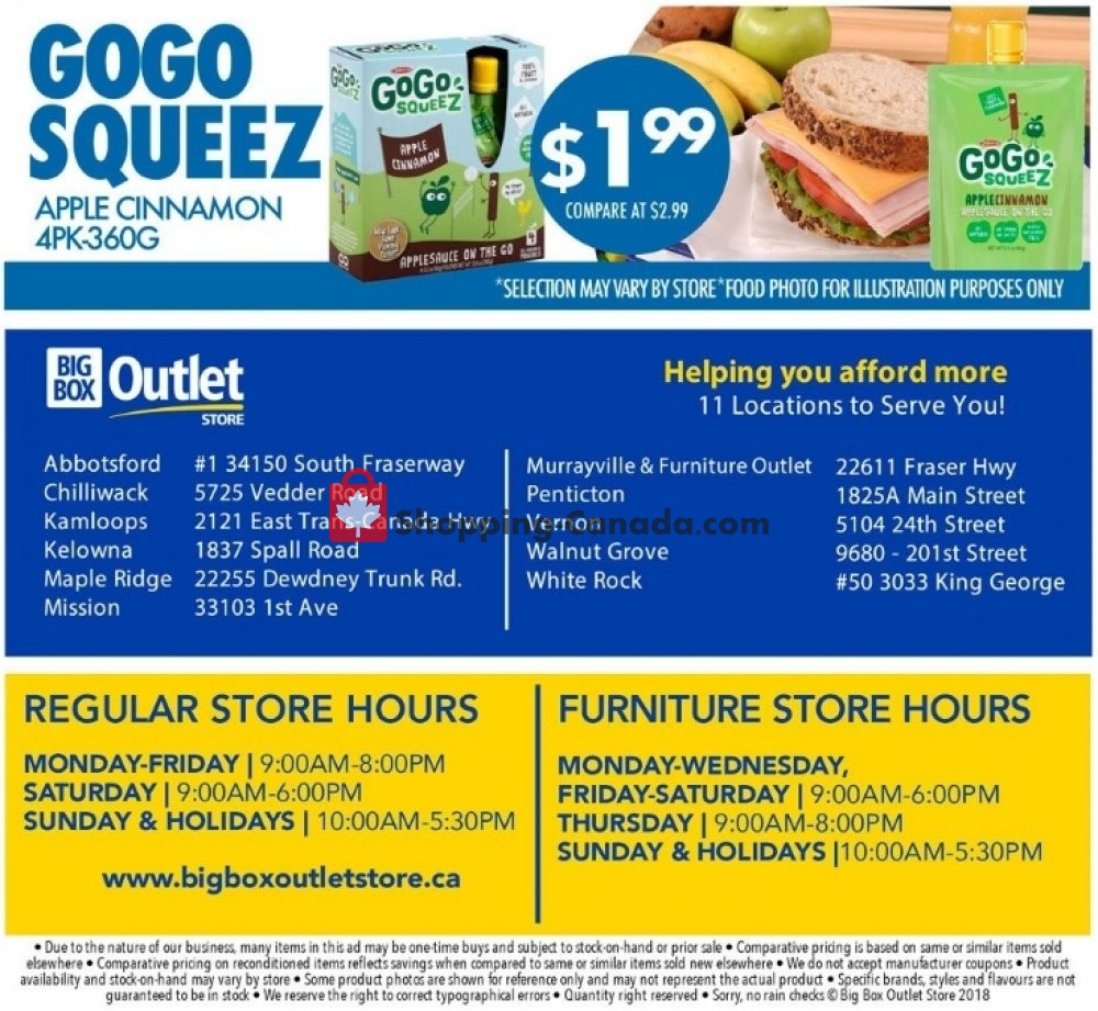 Big Box Outlet Store flyer from Wednesday October 17, 2018 to Tuesday October 23, 2018 - page 3