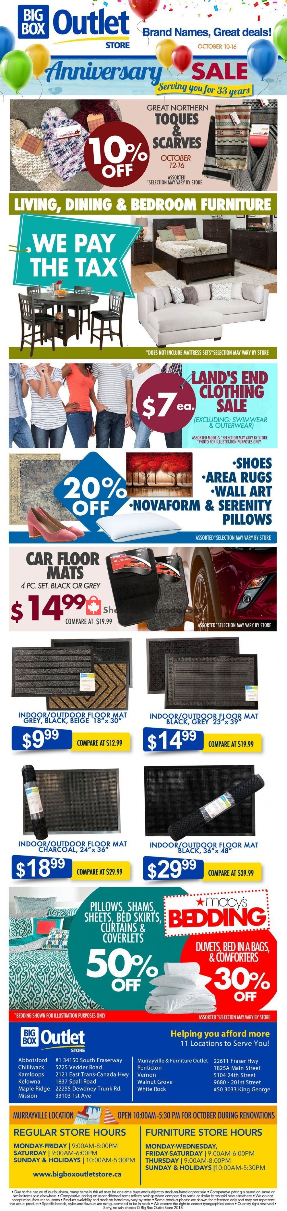 Big Box Outlet Store flyer from Wednesday October 10, 2018 to Tuesday October 16, 2018 - page 1