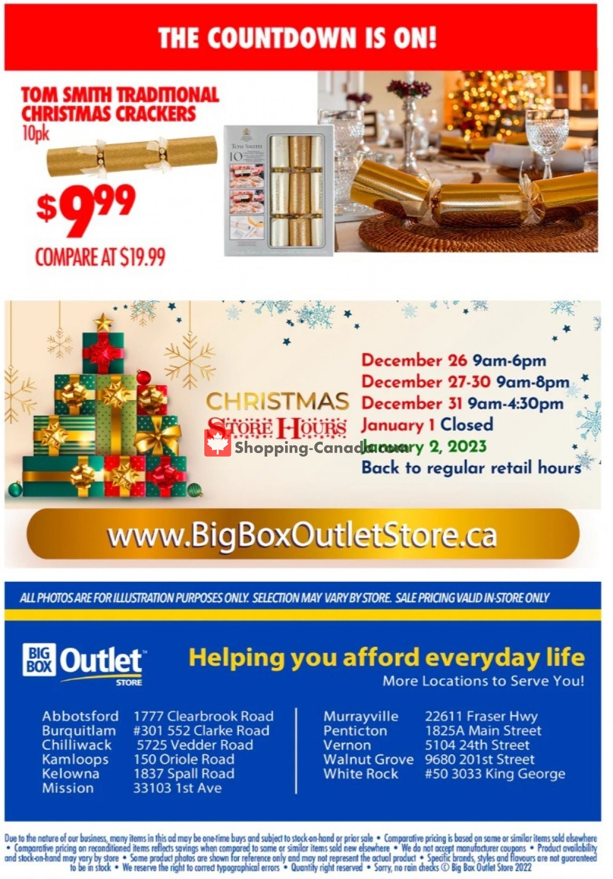Big Box Outlet Store Canada, flyer (Boxing Week Sale) December 26