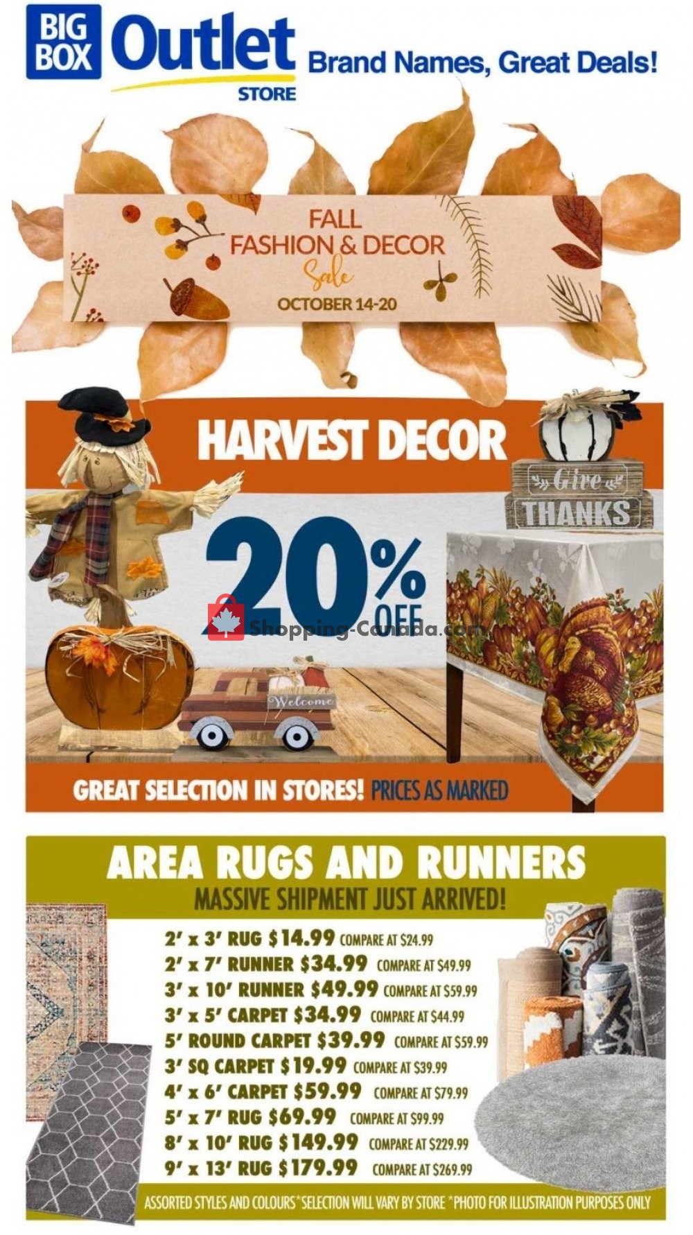 Big Box Outlet Store flyer from Wednesday October 14, 2020 to Tuesday October 20, 2020 - page 1