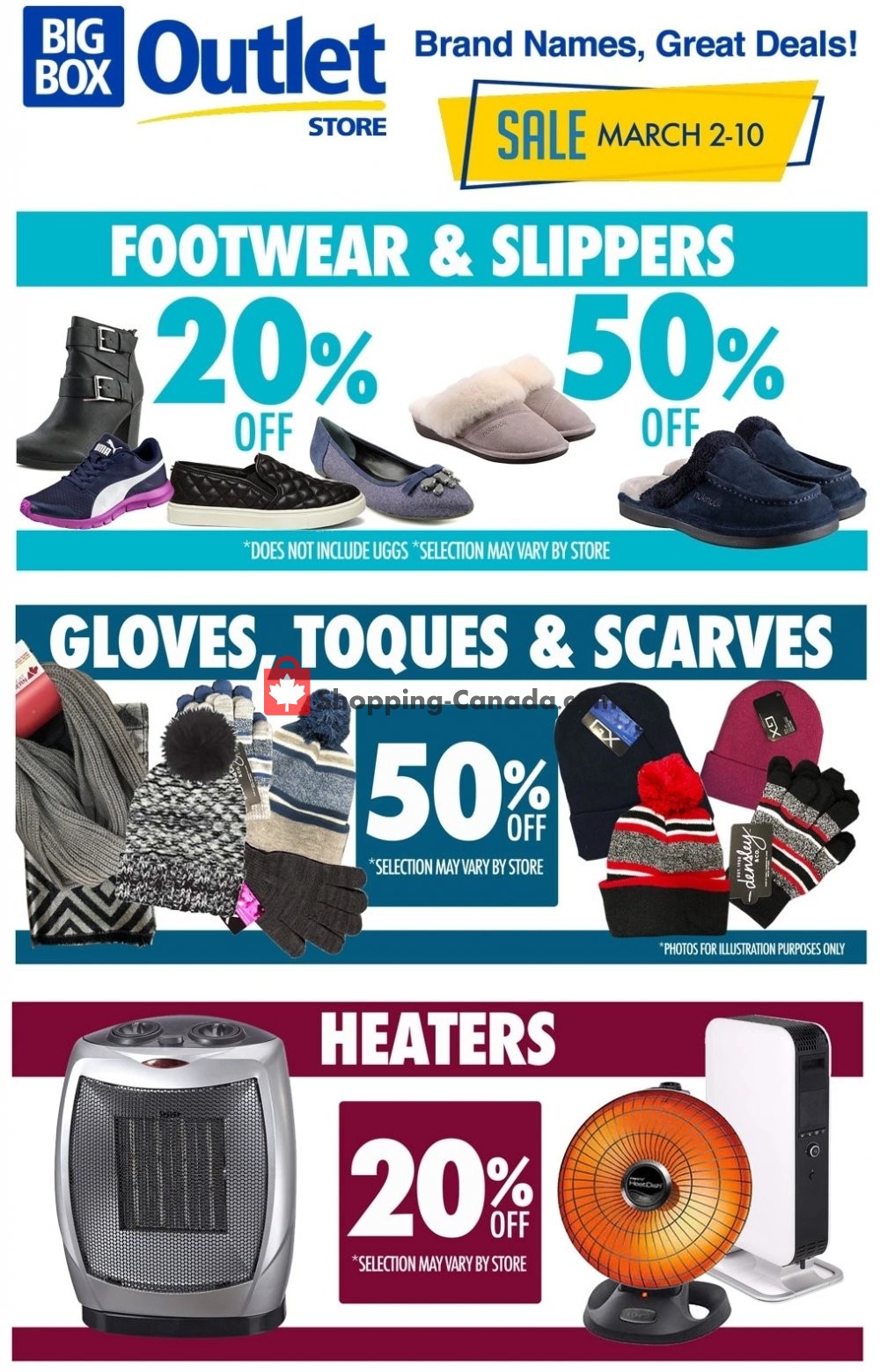 Big Box Outlet Store Canada, flyer (Great Deals) March 2 March 10, 2020 Shopping Canada Big Box Outlet Store Canada, flyer (Great Deals) March 2 March 10, 2020 Shopping Canada