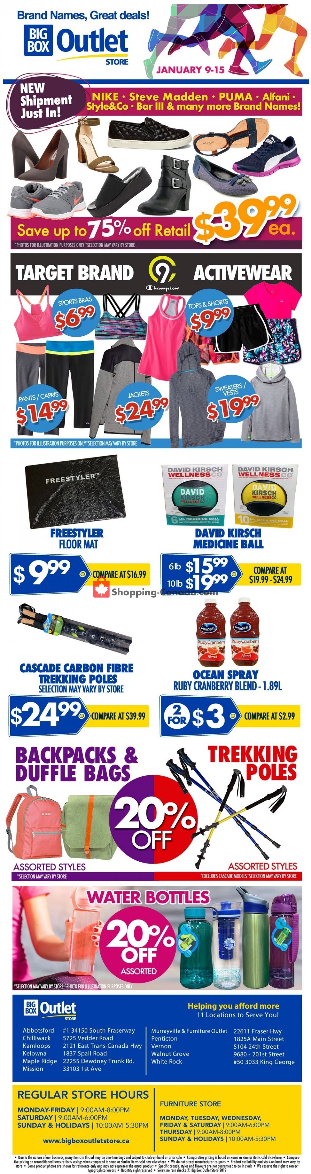 Big Box Outlet Store flyer from Wednesday January 9, 2019 to Tuesday January 15, 2019 - page 1