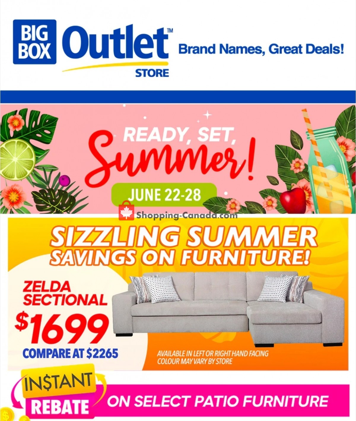 Big Box Outlet Store flyer from Wednesday June 22, 2022 to Tuesday June 28, 2022 - page 1