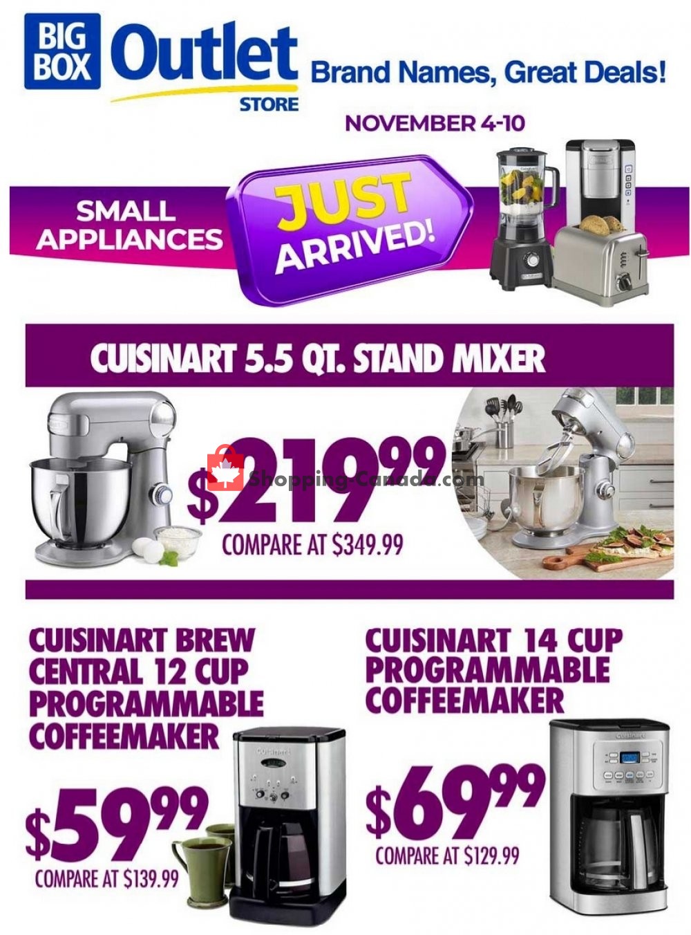 Big Box Outlet Store Canada, flyer (Small Appliances) November 4
