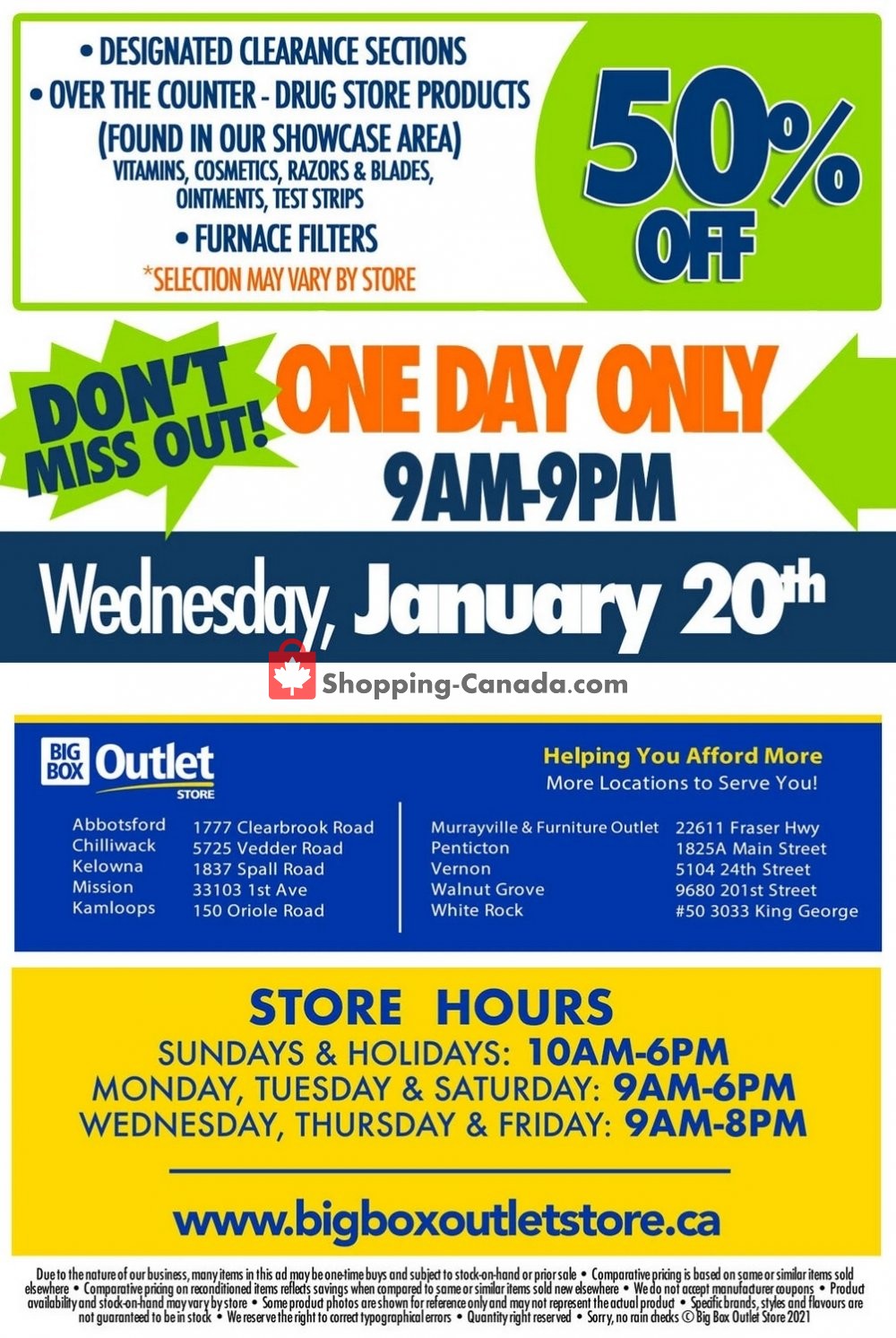 Big Box Outlet Store flyer from Wednesday January 20, 2021 to Wednesday January 20, 2021 - page 3