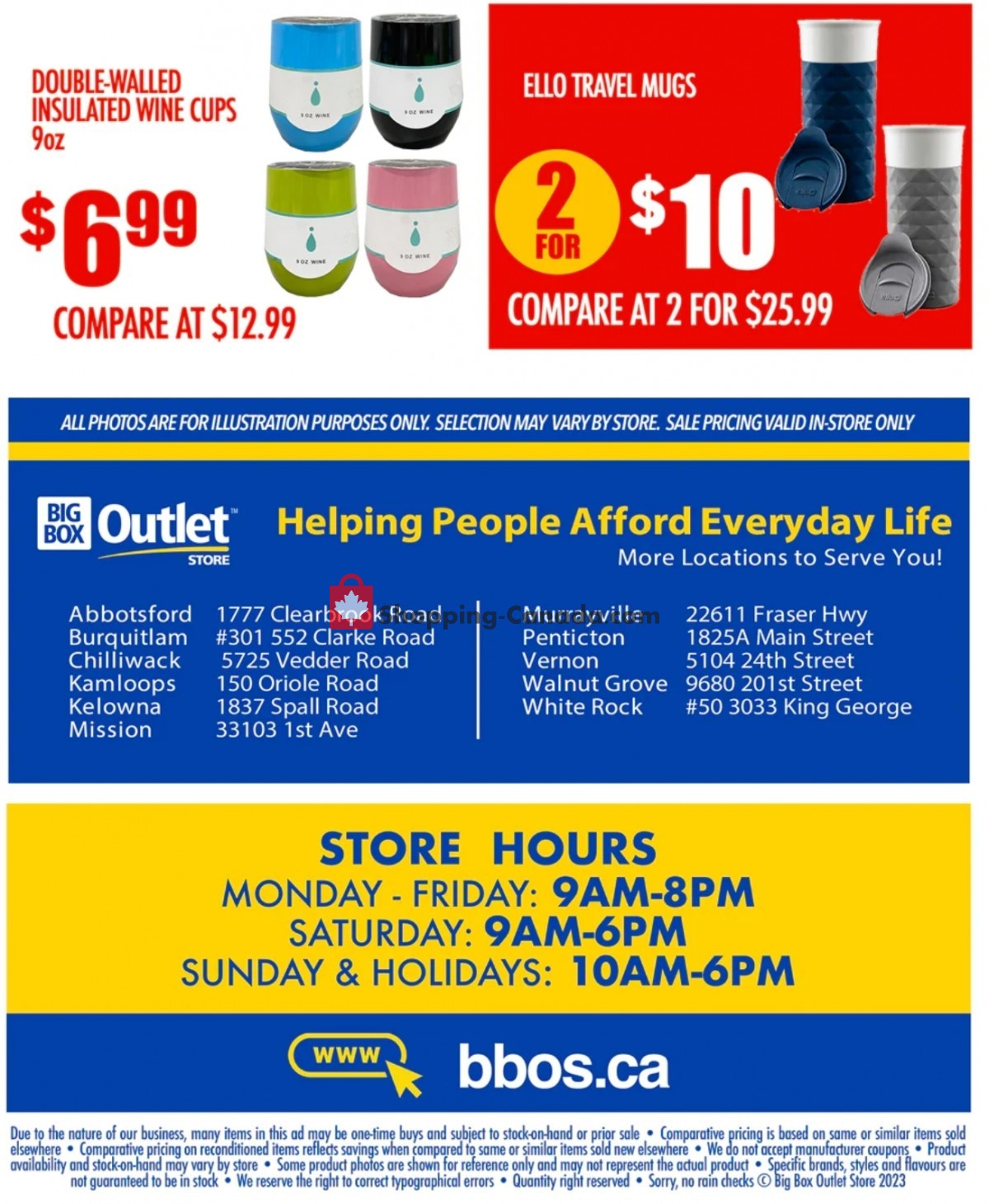 Big Box Outlet Store Canada, flyer (Special Offer) April 12 April