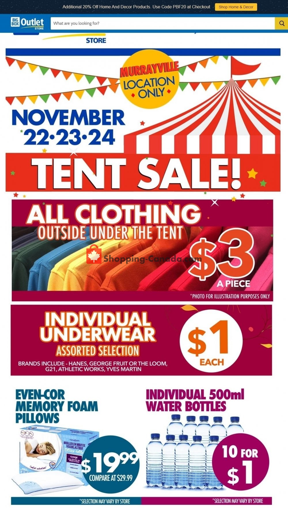 Big Box Outlet Store Canada Flyer Tent Sale Murrayville Big box outlet store canada flyer tent sale murrayville