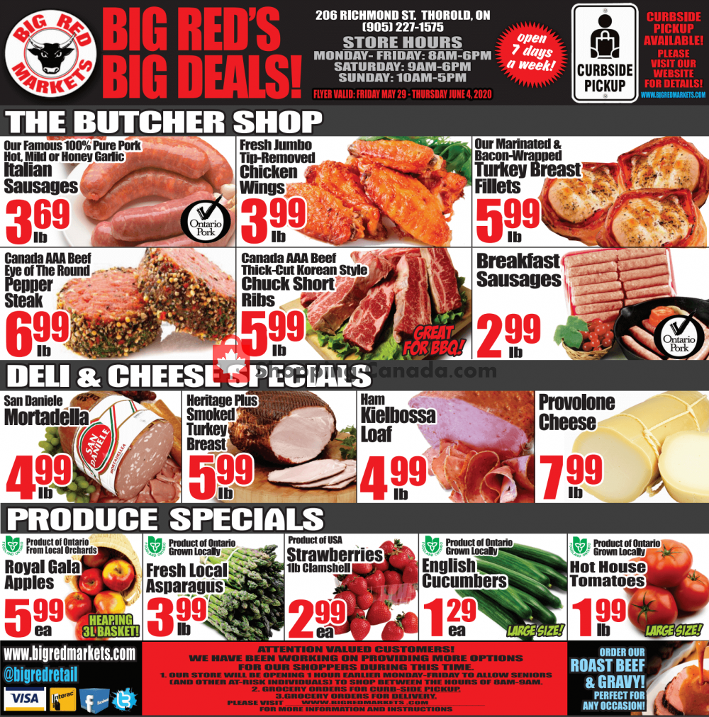 Big Red Markets flyer from Friday May 29, 2020 to Thursday June 4, 2020 - page 1