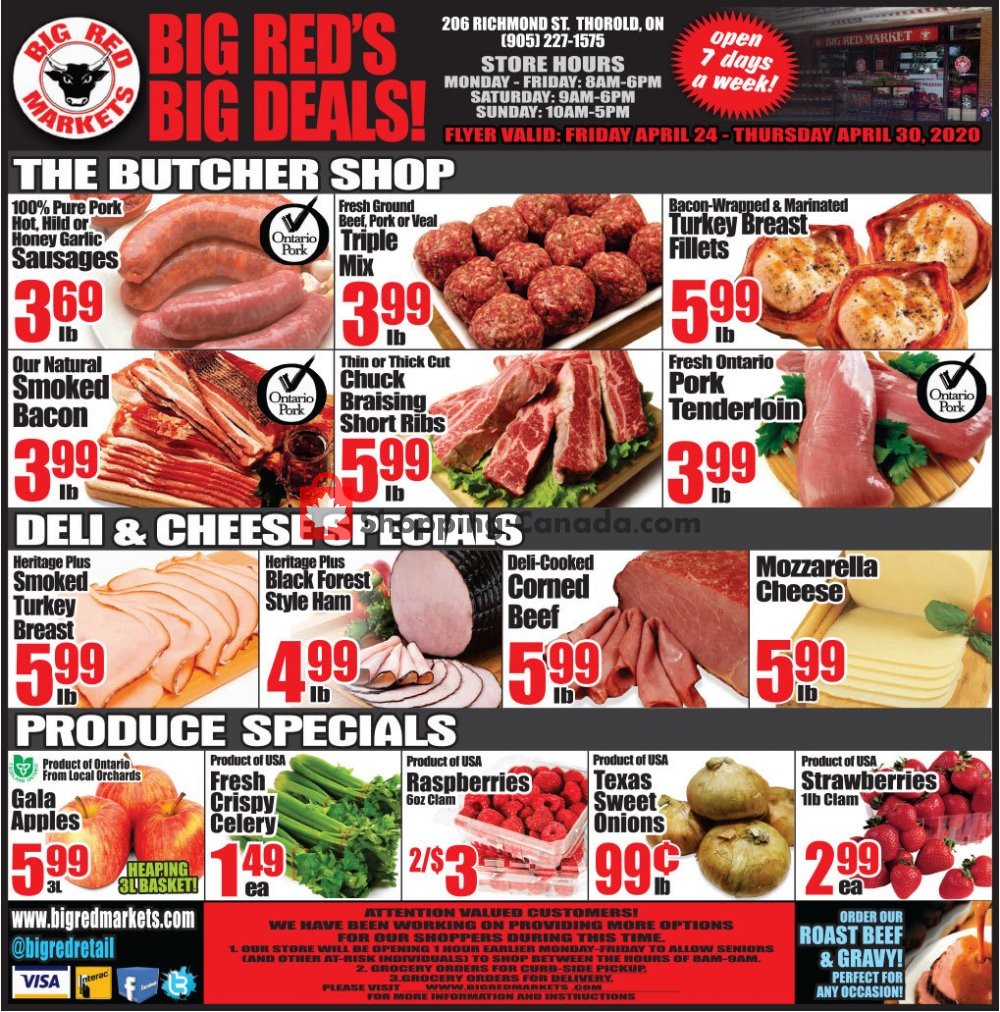 Big Red Markets flyer from Friday April 24, 2020 to Thursday April 30, 2020 - page 1
