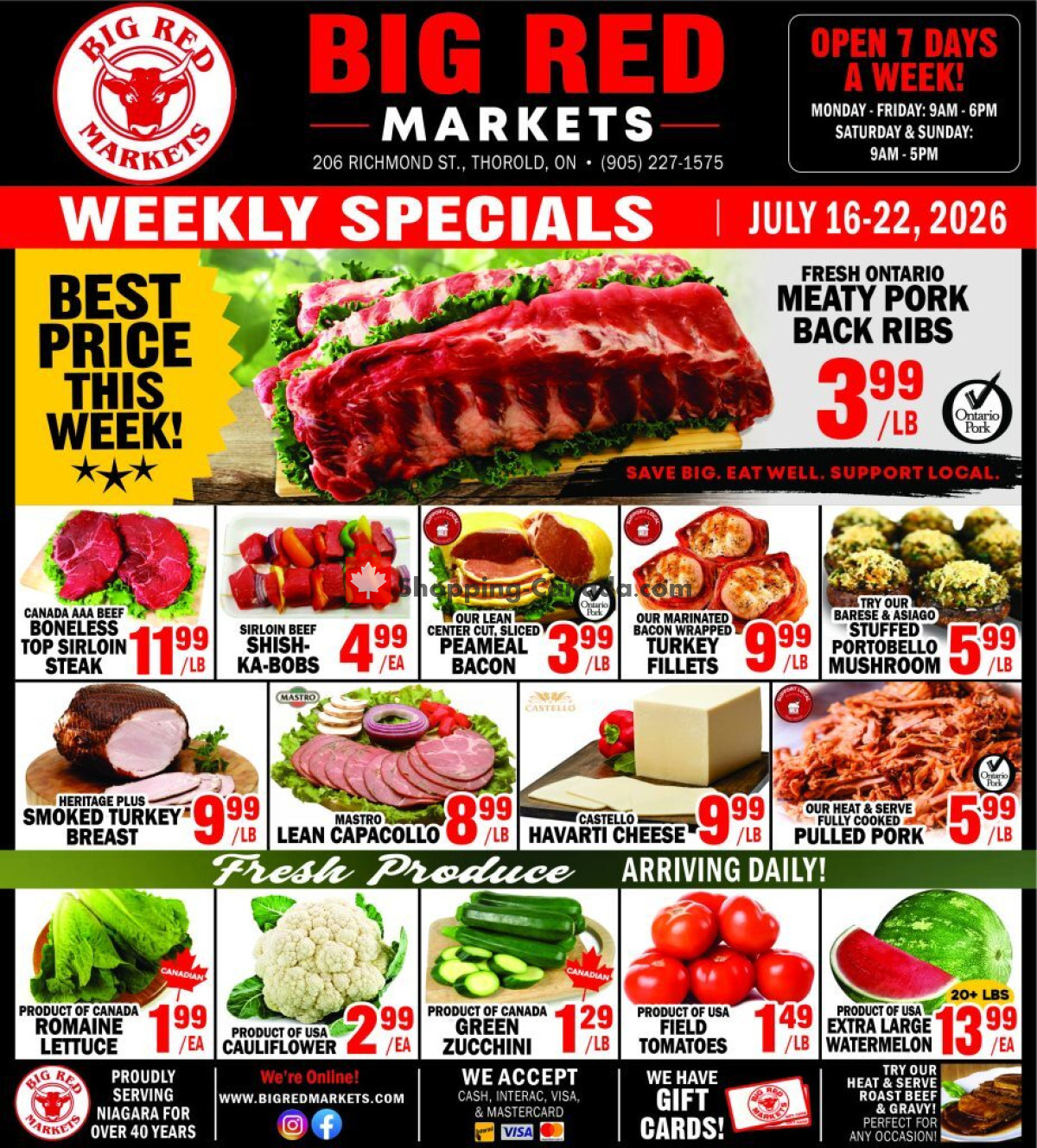 Big Red Markets flyer from Thursday July 16, 2026 to Wednesday July 22, 2026 - page 1