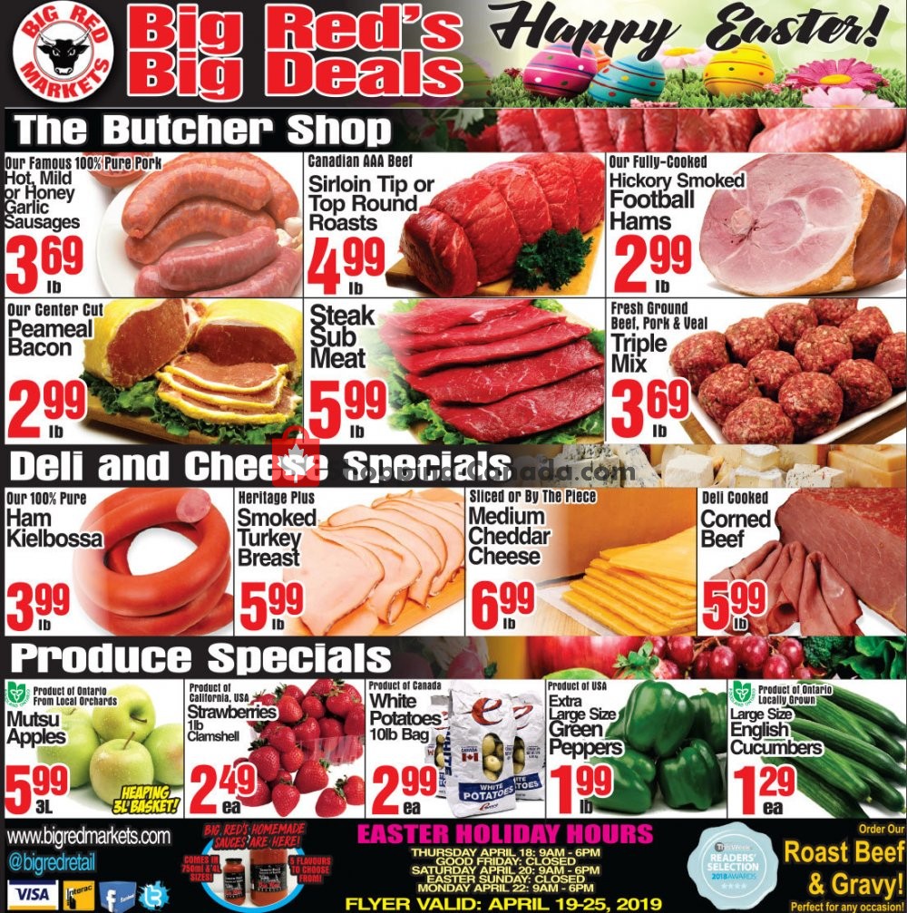 Big Red Markets flyer from Friday April 19, 2019 to Thursday April 25, 2019 - page 1