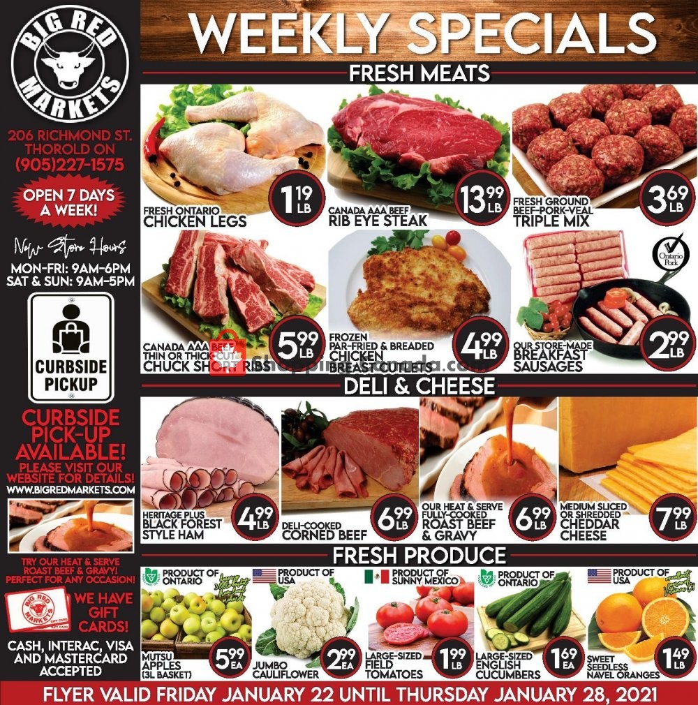 Big Red Markets flyer from Friday January 22, 2021 to Thursday January 28, 2021 - page 1