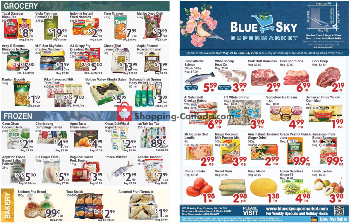 Blue Sky Supermarket flyer from Saturday May 30, 2026 to Friday June 5, 2026 - page 1