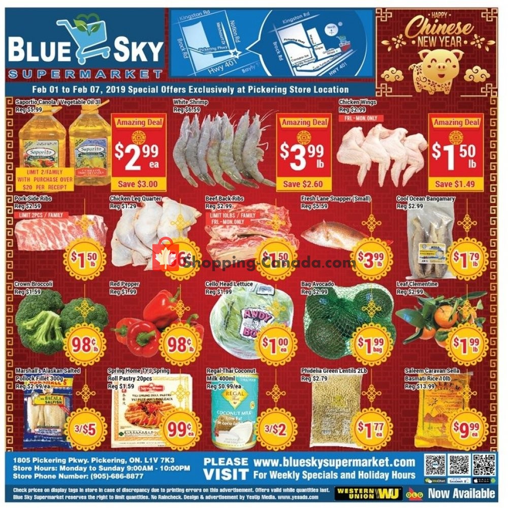 Blue Sky Supermarket flyer from Friday February 1, 2019 to Thursday February 7, 2019 - page 1