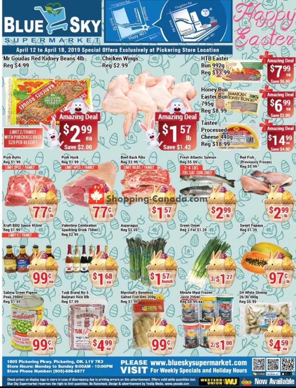 Blue Sky Supermarket flyer from Friday April 12, 2019 to Thursday April 18, 2019 - page 1