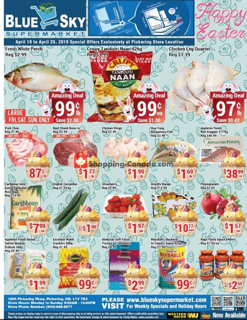 Blue Sky Supermarket flyer from Friday April 19, 2019 to Thursday April 25, 2019 - page 1