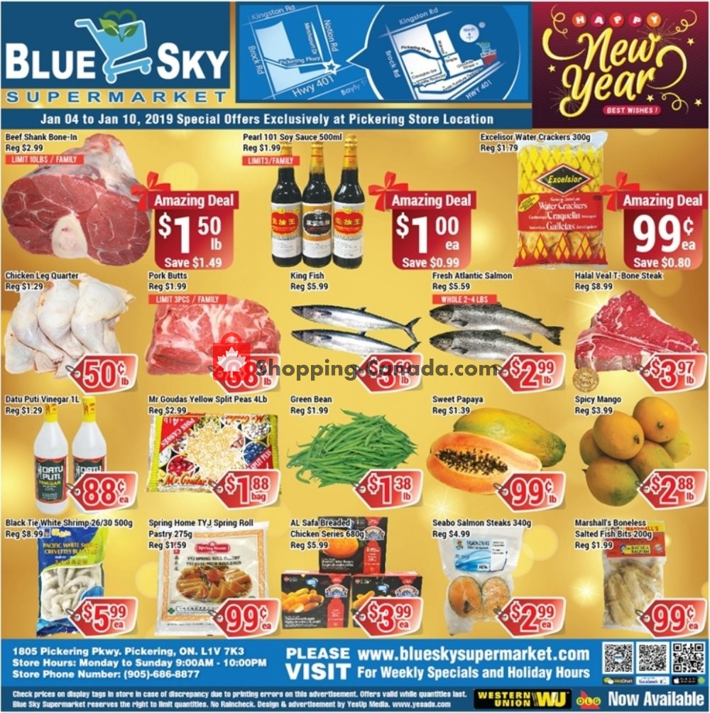 Blue Sky Supermarket flyer from Friday January 4, 2019 to Thursday January 10, 2019 - page 1