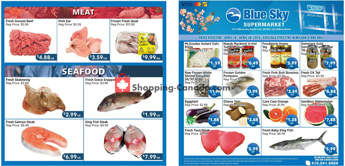 Blue Sky Supermarket flyer from Friday April 24, 2026 to Thursday April 30, 2026 - page 1