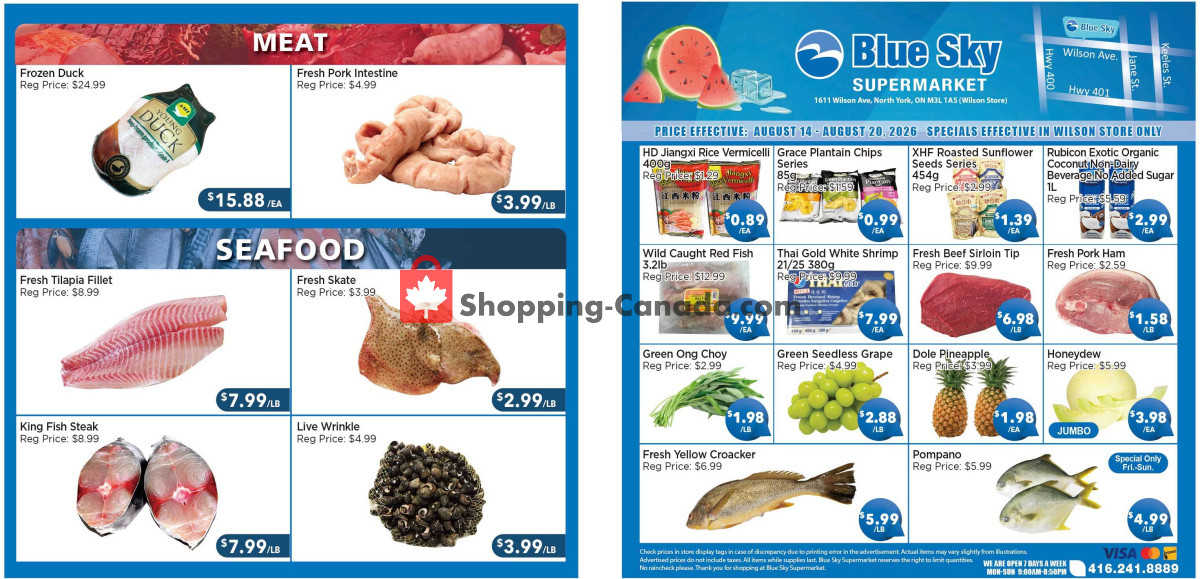 Blue Sky Supermarket flyer from Friday August 14, 2026 to Thursday August 20, 2026 - page 1